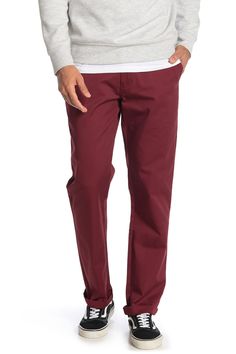 Solid chino pants offer casual, comfortable style.Fit: this style fits true to size. Zip fly with button closure. 4 pocket construction. Modern fit. Solid color. Flat front. Twill construction. Approx. 10" rise, 32" inseam (size 32). Imported Chinos Style, Leg Stretching, Stretch Chinos, Chino Pants, Nordstrom Store, Chinos Pants, Comfortable Fashion, Modern Fit, Wardrobe Staples