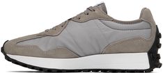 Low-top paneled suede and canvas sneakers in gray. Logo printed at outer side. · Lace-up closure · Padded tongue collar · Mesh lining · Foam rubber midsole · Treaded rubber outsole Supplier color: Marblehead New Balance For Men, New Balance Gray, New Balance Outfit, Balance Sneakers, New Balance Sneakers, Mens Sportswear, Sneaker Collection, Canvas Sneakers, Luxury Streetwear