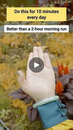 someone is holding their hand up in the air to say, do this for 10 minutes every day better than a 2 hour morning run