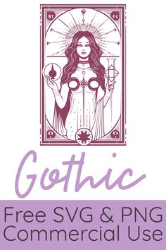 the logo for gothic's free svg and png commercial use shop, with an image of a woman holding a globe