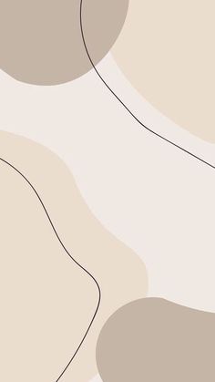 an abstract beige background with black lines and circles in the shape of curved shapes on top of each other