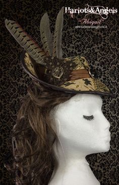 Hat Pattern, Victorian Steampunk Hat, Cosplay Costuming,  With Youtube Video Tutorial Adjustable Steampunk Costume Accessories For Fantasy Events, Themed Brimmed Costume Hats And Headpieces, Themed High Crown Costume Hats For Cosplay, Themed Brimmed Costume Hats For Cosplay, Steampunk Hats Women, Steampunk Headpiece, Millinery Diy, Victorian Cosplay, Steampunk Fairy