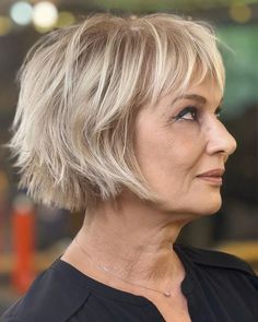 Short Hairstyle Women Round Face Bob Haircuts Thick Hair Straight, Bangs For Women Over 50, Bangs For Women, Hairstyles 2024, Hair Adviser, Bob Hairstyles For Thick, 50 Hair, Hairstyle Tutorials, Fringe Bangs