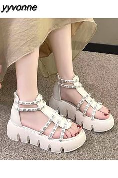 Shipping: Worldwide Express Shipping AvailableDelivery time: 7-15Days Fast ShippingReturns: Fast refund, 100% Money Back Guarantee.SPECIFICATIONSWith Platforms: YesUpper Material: PCStyle: RomanSide Vamp Type: OpenSandal Type: GLADIATORPlatform Height: 0-3cmPattern Type: SolidOutsole Material: RubberOrigin: Mainland ChinaOccasion: CasualItem Type: SandalsInsole Material: PUHeel Type: Square heelHeel Height: Med (3cm-5cm)Fit: Fits true to size, take your normal sizeFashion Element: RivetDepartmen Black Platform Sandals, Roman Fashion, Pink Pumps, Pu Heels, Beige Shoes, Sandals Brands, Sandals Women, Up Shoes, Party Shoes