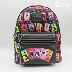 Loungefly Disney Villains Cards Mini Backpack Brand New With Tags 9" X 4 1/2" X 10 1/2" Polyurethane Front Zipper Pocket Interior Drop Pocket Black Backpack For Theme Parks, Black Disney Bag For Theme Park, Black Disney-style Bag For Theme Park, Black Disney Style Bag For Theme Park, Themed Black Backpack For Everyday Use, Black Backpack For Theme Park, Black Disney Backpack For Travel, Disney-styled Black Standard Backpack, Themed Black Backpack For Theme Parks