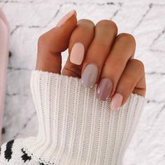 Gel Nails Over Natural Nails, Autem Gel Nails, Nutrel Gel Nails, Different Coloured Nails, Different Colour Nails, Coffin Art, Nails Grunge, Nails Gel Polish, Unghie Sfumate