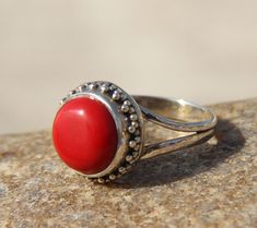 Solid 925 Sterling Silver * Round Shape Gemstone Red Coral * Gift for Her Rings * Beautiful Handmade Rings * Valentine's day gifts02 * * 100% Top quality materials used and genuine natural gemstones. We offer a 100% Satisfaction Guarantee of our unique handcrafted 925 silver jewelry studded with real gemstones. Please read our shipping policy thoroughly.The shipping charges not only for shipping cost also covered handing charges i.e. eBay fees, PayPal Fees ,shipping envelope ,Packaging, stationa Red Nickel Free Rings, Red Ruby Ring Stamped 925 As Gift, Red Ruby Ring Stamped 925 For Gift, Red Sterling Silver Ring Gift, Red Hallmarked Rings As A Gift, Red Rings Stamped 925 As Gift, Handmade Red Rings For Valentine's Day, Envelope Packaging, Rings Beautiful