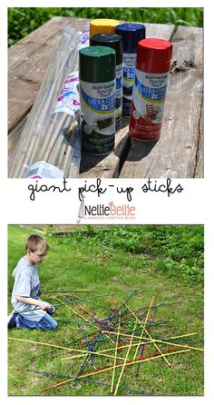 Super size Pick Up Sticks Game Spring Playdough, Life Size Games, Backyard Sandbox, Easy Backyard Diy, Picnic Games, Outside Games, Backyard Playhouse, Reunion Games, Pick Up Sticks