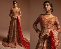 Red Embroidered Fabric With Sheer Dupatta For Reception, Long Sleeve Dresses With Intricate Embroidery For Wedding, Elegant Embroidered Dress With Zari Work For Wedding, Festive Anarkali Wedding Dress With Embroidery, Bollywood Style Dresses With Intricate Embroidery For Reception, Formal Anarkali Wedding Dress With Dupatta, Traditional Drape Dress With Intricate Embroidery For Reception, Fitted Wedding Dress With Dabka Work And Traditional Drape, Formal Festive Anarkali Wedding Dress