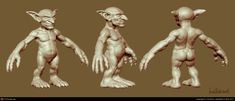 three different poses of an alien with long legs and no head, one in the foreground