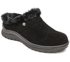 Whether you're kicking back by the fireplace or strolling outside to get the mail, these Emerson slippers provide a layer of warmth and support that cradles your foot in comfort. The durable exterior can be worn just about anywhere. From Minnetonka. Comfy Slip-on Winter Clogs, Comfortable Winter Slip-on Clogs, Comfortable Winter Clogs With Round Toe, Comfortable Winter Clogs With Removable Insole, Winter Non-slip Slip-on Clogs, Non-slip Winter Clogs Slip-on, Non-slip Winter Slip-on Clogs, Winter Outdoor Slip-on Clogs, Winter Outdoor Clogs With Round Toe