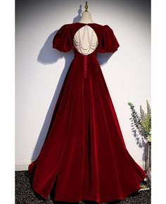 Get 10% off now! Buy elegant long velvet evening dress with bubble sleeves at cheap price online. Free stable shipping and pro custom service since 2009. Extra Dresses, Prom Dress Burgundy, Prom Outfit, Velvet Evening Dress, Making Clothes, Floor Length Prom Dresses, Evening Dresses With Sleeves, Evening Dress Floor Length, Action Movie