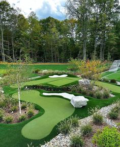 Golf Backyard, Home Golf Simulator, Golf Simulator Room, Backyard Sports, Canada House, Landscaping Retaining Walls, Backyard Play