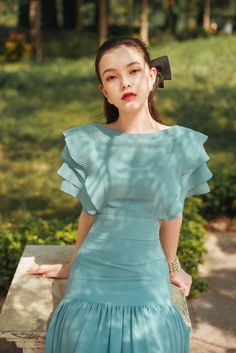 Sea Green Dress, Teens Outfits, Dress Western, Outfit Top, Dresses Design, Sheath Dresses, Plus Size Bodycon, Western Dress, Outfit Styles