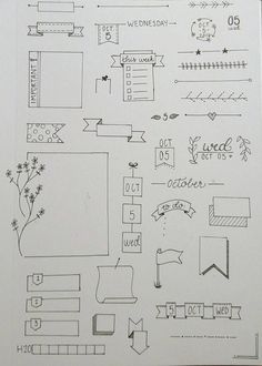 a sheet of paper that has some drawings on it with words and arrows around it