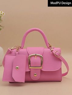 2pcs/Set Fashion Crossbody Bag, Trendy PU Shoulder Bag, Women's Stylish Handbag With Coin Purse Pink Elegant   PU Leather Colorblock,Plain,Textured Pattern Square Bag   Women Bags, size features are:Bust: ,Length: ,Sleeve Length: Pink Square Satchel With Mobile Phone Bag, Pink Rectangular Satchel With Mobile Phone Bag, Pink Rectangular Satchel With Hasp Closure, Pink Satchel Shoulder Bag With Hasp Closure, Pink Square Flap Bag With Removable Pouch, Pink Rectangular Shoulder Bag With Hasp Closure, Pink Shoulder Bag With Hasp Closure, Trendy Pink Bag With Hasp Closure, Trendy Pink Shoulder Bag With Hasp Closure