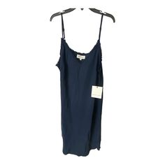 Bella Dahl Women's Size Large Frayed Cami Slip Dress Navy Blue Summer Casual Nwt Size Large Pit To Pit 20" Length 37" New With Tags Ships Fast Ships From A Smoke Free And Pet Friendly Home Blue Summer Sleep Dress, Blue Slip Dress For Daywear, Blue Casual Slip Dress With Spaghetti Straps, Casual Blue Slip Dress With Spaghetti Straps, Blue V-neck Slip Dress For Sleep, Sleeveless Rayon Loungewear Dress, Blue Sleeveless Lounge Dress, Sleeveless Rayon Dress For Loungewear, Blue Mini Sleep Dress