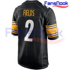 Elevate Your Game Day with a Custom Justin Fields Jersey If you’re a passionate Pittsburgh Steelers fan, there’s no better way to show your support than with a custom football jersey featuring one of the team’s standout players, Justin Fields. The Justin Fields Pittsburgh Steelers Nike Game Jersey in black is not just any sportswear; [...] Black Fan Apparel Jersey For Game Day, Black Jersey For Sports Season Fan Gear, Black Sports Season Jersey For Fan Gear, Team Spirit Jersey For Football Season, Black Jersey For Game Day, Black Tops For Game Day During Football Season, Team Spirit Jersey For Football Season Sports Events, Black Sports Fan Jersey For Fan Gear, Football Season Sports Jersey With Team Logo