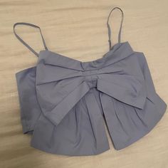 Momoshero Bow Crop Top, Baby Blue! -Size Xs. Super Cute And Literally Never Worn, Missing The Tags! A Must Have This Summer :) Chic Blue Top With Bow, Chic Blue Tops With Bow, Cotton Party Tops With Bow Detail, Bow Crop Tops, Blue Bow, Soul Food, Baby Blue, This Summer, Must Haves