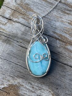 Best Friend Birthday Gift, Wire Wrap Jewelry Designs, Larimar Necklace, Friend Birthday Gift, Wrap Jewelry, Jewelry Wire, Best Friend Birthday, Birthday Gift For Her, Friend Birthday Gifts