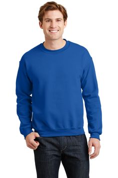 Adult Heavy Blend™ Adult 8 oz., 50/50 Fleece Crew - ROYAL - S | Gildan Adult Heavy Blend 8 oz. 50/50 Fleece Crew T-Shirt in Royal Blue Size Small | Cotton Polyester 18000, 00 Knitted Sweatshirt, Plain Blue, Dog Mom Sweatshirt, Gildan Hoodie, Mama Sweatshirt, Work Wear Women, Mom Sweatshirt, Blue Sweatshirt, Woven Dress