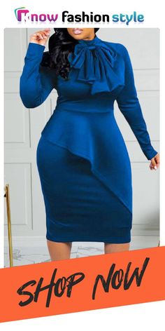 Deep Blue Fashion Casual Solid Split Joint With Bow Half A Turtleneck Long Sleeve Plus Size Dresses Turtleneck Long Sleeve, Wholesale Fashion, Blue Fashion, Deep Blue, Fashion Casual, Plus Size Dresses, Dresses Online, Peplum Dress, Casual Fashion