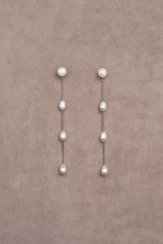 Medium Pearl Drop Earrings | Sophie Buhai Luxury Silver Pearl Chain Earrings, Long Drop Pearl Chain Earrings In Sterling Silver, Sophie Buhai, Pearl Crystal, Vermeil Jewelry, Silver Box, Crystal Drop, Beauty Items, Crystal Pearls