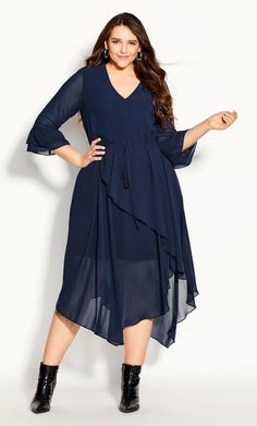 Shop Evans Navy Blue Tie Front Chiffon Layered Midi Dress at Yours Clothing. Discover women’s plus size clothing in sizes 10-36 with fast delivery. Plus Size Fall Wedding Guest, Plus Size Wedding Outfits, Plus Size Wedding Guest Outfit, Fall Wedding Guest Outfit, Fall Wedding Outfits, Wedding Guest Outfit Fall, Wedding Dress Outfit, Navy Blue Tie, Fall Wedding Guest