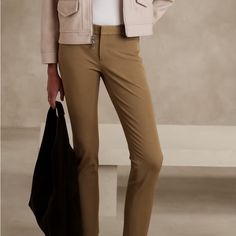 Sloan Collection: Our Signature Bi-Stretch Sloan Fabric Is Engineered To Provide Comfort And Hug Your Silhouette While Retaining Its Shape. Our Original Sloan Pant Is The Classic Wardrobe Staple With Bi-Stretch Comfort And A Customer-Favorite Fit. Ankle Length. Hook-And-Bar Closure With Zip Fly. Belt Loops. Front And Rear Welt Pockets. Made Exclusively For Banana Republic Factory. Neutral Pants For Business Casual In Fall, Business Casual Neutral Pants For Fall, Neutral Business Casual Pants For Fall, Chic Stretch Khaki Pants, Beige Fitted Dress Pants For Fall, Fitted Beige Dress Pants For Fall, Beige Dress Pants For Fall, Mid-rise Neutral Workwear Pants, Mid-rise Neutral Pants For Work