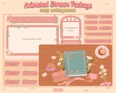 an animated steam package with flowers and other items