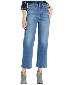 Levi's® Womens Ribcage Straight Ankle Fall High-rise Mom Fit Cropped Jeans, High Rise Cropped Mom Jeans For Fall, Fall High-waisted Cropped Jeans With Five Pockets, Fall Cropped Leg Jeans, Fall Cropped Jeans In Denim Blue, Everyday Cropped Jeans With Button Closure For Fall, Everyday Fall Cropped Jeans With Button Closure, Fall High Rise Cropped Jeans, Fall Cropped Straight Leg Jeans With Button Closure