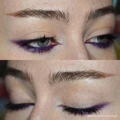 90s Grunge Makeup Winona Ryder, Kesha Inspired Makeup, Simple Cool Makeup, Under Eye Makeup Looks, 80s Grunge Makeup, Messy Grunge Makeup, Dark Purple Makeup, Make Up Yeux, Purple Eyeliner