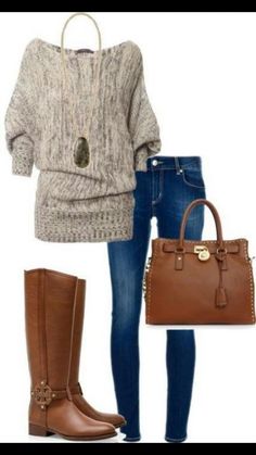 Love the sweater and necklace. Mode Over 50, Comfy Fall Outfits, Mode Casual, 가을 패션, Casual Winter Outfits, Fall Fashion Trends, Fall Winter Outfits, Casual Fall, Look Fashion