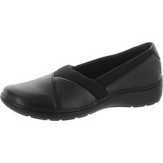 PRICES MAY VARY. These slip-ons feature an almond toe silhouette Classic leather upper construction with strategized stitching accents Synthetic lining and cushioned insole Lightweight EVA midsole absorbs shock Leather Loafer Shoes, Oxford Flats, Black Leather Loafers, Backpack Brands, Clarks Women's, Navy Leather, Sweaters And Leggings, Classic Leather, Leather Slip Ons