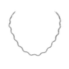 Beautiful diamond necklace that should be added to your jewelry collection. Handmade in Milan, Italy of polished 18k white gold. Tennis necklace showcases a delicate box chain embellished with dozens of shimmering white diamonds. Quality to us is important and that is why we hand select our diamonds for premium quality. Total Diamond Weight : Ct. 4.38 ; Gold Weight : 22.53 g co-GFII Elegant White Gold Wavy Jewelry, Elegant Wavy White Gold Jewelry, Diamond String Necklace, Backdrop Necklace Wedding, Vintage Bridal Necklace, Crystal Wedding Necklace, Diamond Necklace Wedding, Bridal Statement Necklace, Monogram Necklace Gold