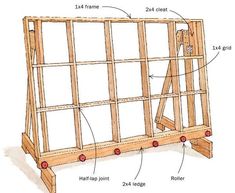 an image of a wooden structure with parts labeled