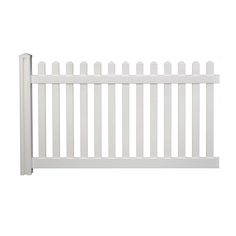 4 ft. H x 7 ft. W Premium Vinyl Classic Picket Fence Panel with Post and Cap - Super Arbor White Fencing, Classic Fence, Vinyl Picket Fence, Picket Gate, White Vinyl Fence, Vinyl Fence Panels, Ornamental Wood, Vinyl Privacy Fence, Picket Fence Panels