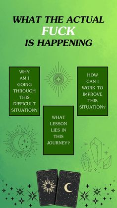 The "What the Actual F* is Happening?" Tarot Spread is a fun and direct way to gain clarity when you’re feeling confused, overwhelmed, or unsure about a situation. It's designed to help you break through the fog, cut through the drama, and get to the heart of what's going on. This spread is perfect when you need some no-nonsense guidance. Trust the cards to provide clarity, and remember that the truth will help you move forward. 5 Of Pentacles Tarot Meaning Reversed, Unique Tarot Spreads, Birthday Tarot Spread, Fun Tarot Spreads, Angel Tarot Spreads, Tarot Pulls, Tarot Spreads For Guidance, Throwing Cards, Tarot Inspiration