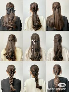 Hair Styles For Long Hair Korean, Hair Ideas Elegant, Airport Hairstyles, Japanese Hairstyles, Cute Quick Hairstyles, Ponytail Hairstyles Easy, Traditional Hairstyle