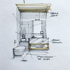 an architectural drawing of a bathroom with toilet and sink