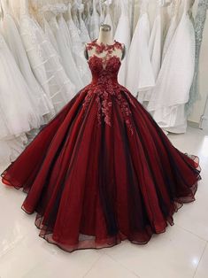 Unique Red Vintage Princess Wedding Dress Made to Order - Etsy Burgundy Wedding Dress, Red Bridal Dress, Red Quinceanera Dresses, Red Wedding Dress, Pretty Quinceanera Dresses, Quince Dress, Vintage Wedding Dress, Red Wedding Dresses, Party Gown