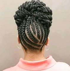 Conrow Ponytails, Crown For A Queen, Cornrow Updo Hairstyles, Goddess Braids Updo, Black Hair Updo, Flat Twist Hairstyles, Flat Twists, Twist Updo, Natural Braided Hairstyles