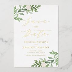 Celebrate your special day with our beautifully crafted wedding prints on Zazzle! From elegant invites to personalized decor, find everything you need to make your wedding unforgettable. Watercolor Greenery White Flowers Save The Date Click to explore our exclusive collection and bring your dream wedding to life! 💍 Foil Save The Dates, Modern Save The Dates, Watercolor Greenery, Formal Invitation, Announcement Cards