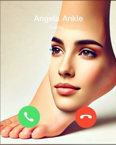 an image of a woman's face with the call button highlighted