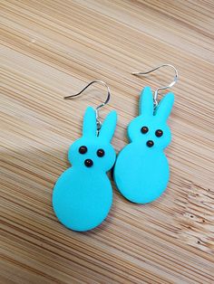 Handmade bunny earrings on 925 sterling silver hooks Easter Jewelry Gift For Pierced Ears, Easter Gift Jewelry For Pierced Ears, Handmade Bunny, Easter Earrings, Bunny Earrings, Blue Bunny, Bunny Easter, Easter Bunny, Easter