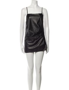 Manokhi Leather Mini Dress w/ Tags - Black Dresses, Clothing - MNOKH20134 | The RealReal Leather Mini Dress, Leather Slip Ons, Leather Mini, Black Dress, Mini Dress, Dresses, Leather, Black, Clothes