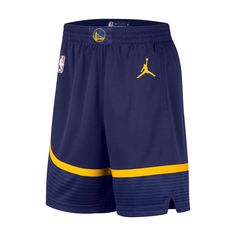 Take your Golden State Warriors pride to the next level when you rock these Jordan Brand Swingman shorts. While the adjustable waistband ensures the perfect fit, the Dri-FIT performance technology wicks away moisture to keep you feeling as fresh as you look. Plus, the iconic Golden State Warriors graphics throughout and the sewn-on stripes give them an authentic look, elevating both your style and fandom. Fabric appliques with sublimated details Machine wash with garment inside out, tumble dry l Statement Shorts, Nba Golden State Warriors, Portland Trail Blazers, Indiana Pacers, Minnesota Timberwolves, Memphis Grizzlies, Recycled Polyester Fabric, Orlando Magic, Philadelphia 76ers