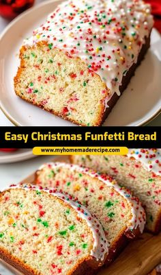 this easy christmas funfetti bread recipe is the perfect way to use up leftover cake mix