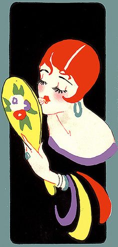 an image of a woman holding a mirror