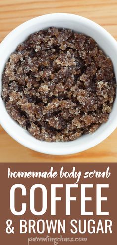 DIY Coffee Sugar Scrub Coffee Body Scrub Diy, Coffee Sugar Scrub, Coffee Scrub Diy, Brown Sugar Scrub, Body Scrub Recipe, Coffee Body Scrub, Sugar Scrub Recipe, Face Scrub Homemade, Diy Body Scrub